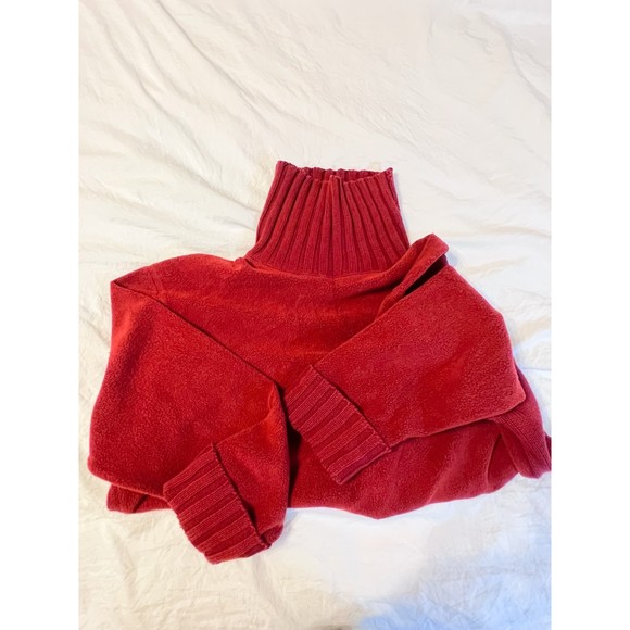 J. Jill Chunky Knit Red Turtleneck Sweater Size L - Picture 4 of 6